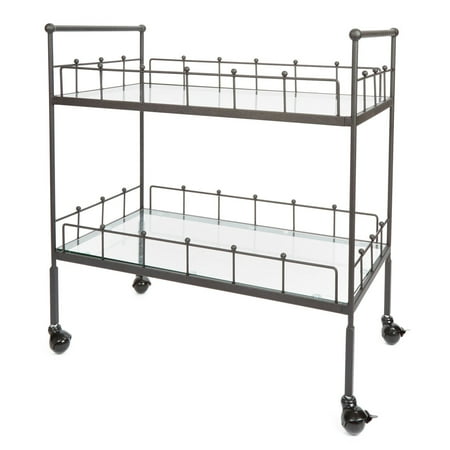Fitz 2-Tier Rectangular Serving Cart in Hammered Bronze