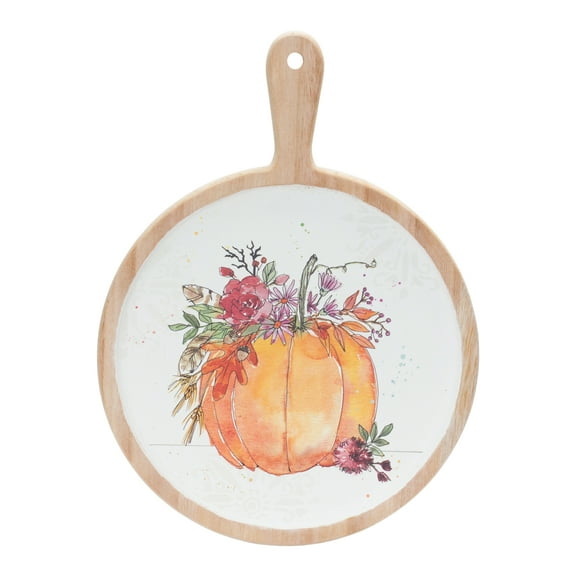 Melrose Pumpkin Floral Fall Harvest Cutting Boards - 12.25" - Multi-Color - Set of 2