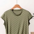 thumbnail image 4 of Fengactive Womens Polka Dot Lounge Top Crew Neck Flutter Sleeve Relaxed Fit Sleepwear Shirt, 4 of 5