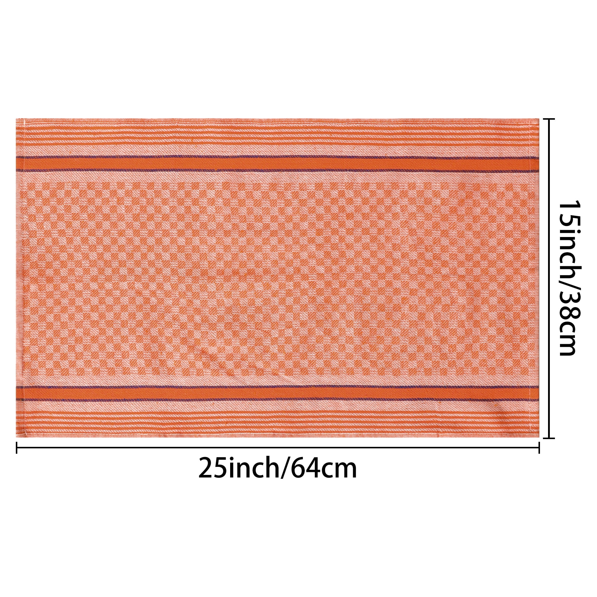 Unique Bargains Waffle Weave Cotton Absorbent Kitchen Dish Towels 15"x25" Orange