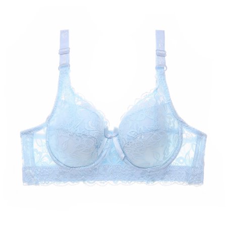 

Ykohkofe Sexy Women Lady Lace Gathered Bra Adjustable Pair Of Thin Breast Cup Underwear