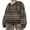 Cyan Stripe, variant on LMLYSoH Women Zip Up Drawstring Hoodie Casual Striped Long Sleeve Sweatshirt Jacket Autumn Streetwear