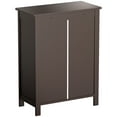thumbnail image 5 of ZenSports Wooden Bathroom Cabinet 2-Doors Floor Storage Cabinet Adjustable Shelves, Brown, 5 of 10