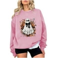 thumbnail image 1 of Chandail en Molleton Imprimé Fantôme pour Femmes Chandail Léger et Chaud Blouses Col Rond Manches Longues Ultra Doux Texturé Tenues de Printemps 2025 Chandail Automne Hiver Vêtements, 1 of 4