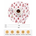 thumbnail image 6 of 13 Inch Round Placemats Set of 6, Christmas Tree Non Slip Heat Insulation PP Table Mats, Xmas Red Cartoon Tree Snowflakes Country Washable Place Mats for Kitchen Dining Party Table Decor, 6 of 7