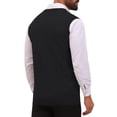 thumbnail image 3 of INSPIRE CHIC Men's Sweater Vest V Neck Solid Color Knit Sleeveless Top M Black, 3 of 5