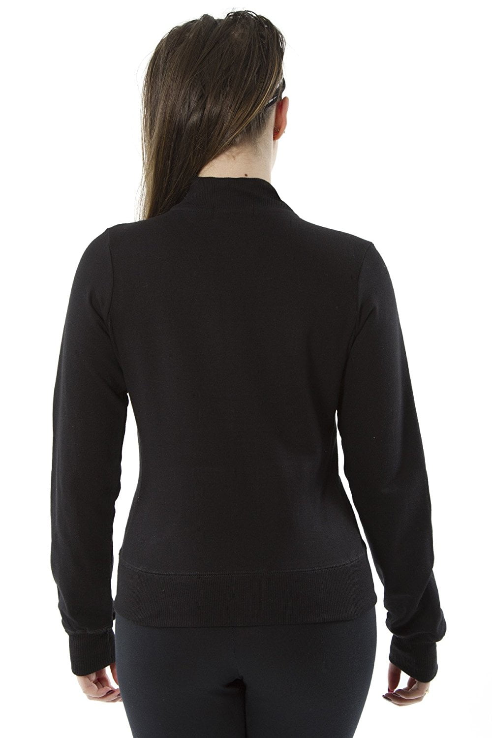 Rogue Zip-Up Track Style Jacket in Black a Long Sleeve Zipper Shirt for Women Small, Black