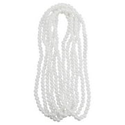Simprefine 12 PCS 33'' Long White Pearl Bead Necklaces Faux Strands Costume Jewelry Bulk Party Favors Flapper Accessory for Event Mardi Gras Themed Dress-up Kid's Birthday Bridal Shower Cere