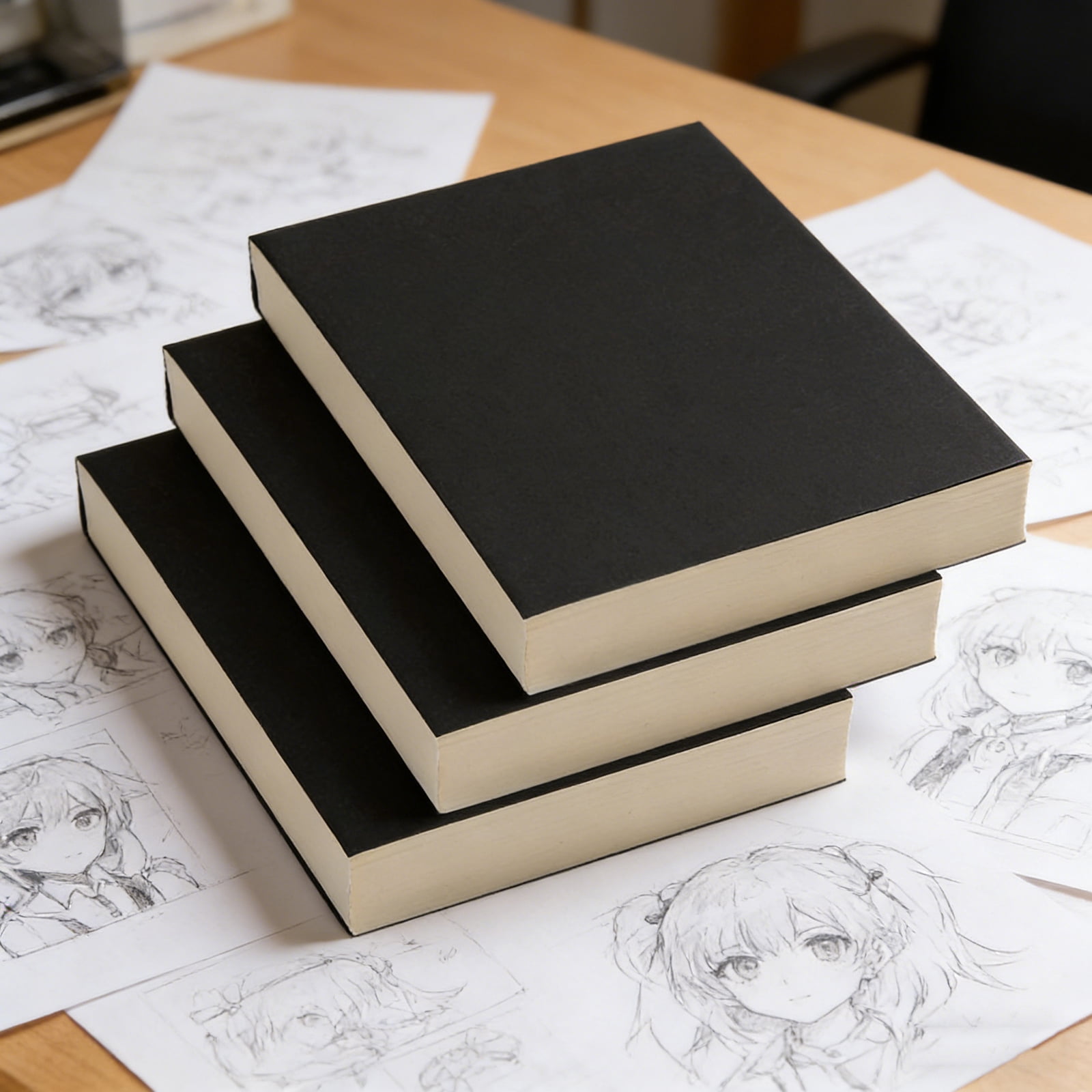 3Pieces Artist Sketchbooks Empty Pages Thick Draft Book For Drawing Writing And Brainstorming Small Note pad