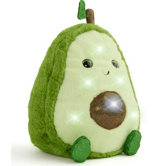 FAO Schwarz 11" Glow Brights Plush LED with Sound Avocado Toy New With Tag