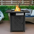 thumbnail image 3 of Patiojoy 28" Gas Fire Pit Table, 50,000 BTU Auto-Ignition Propane Fire Pit Table, Outdoor Fire Table with Lid Suitable Black, 3 of 10