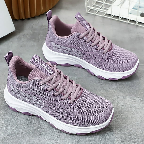 nsendm Womens Shoes Sports Casual Sneakers Running Mesh Breathable Lace-up  Comfortable Fashion Tennis Shoes Fashion Sneakers for Women 2023 Black