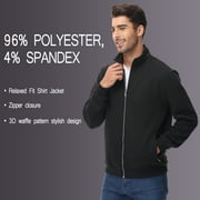 QPNGRP Men's Lightweight Jacket Casual Jacket Waffle Knitted Black Jacket Coat 4XL