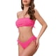 thumbnail image 4 of INSPIRAR CHIC Conjuntos de Bikini de Dos Piezas para Mujeres, Parte Superior Sin Tirantes y Parte Inferior en Forma de Triángulo, Trajes de Baño Rosa Rojo, 4 of 5