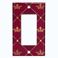 thumbnail image 5 of Metal Light Switch Plate Cover Elegant Yellow Crown Tufted Burgundy Damask DAM085, 5 of 13