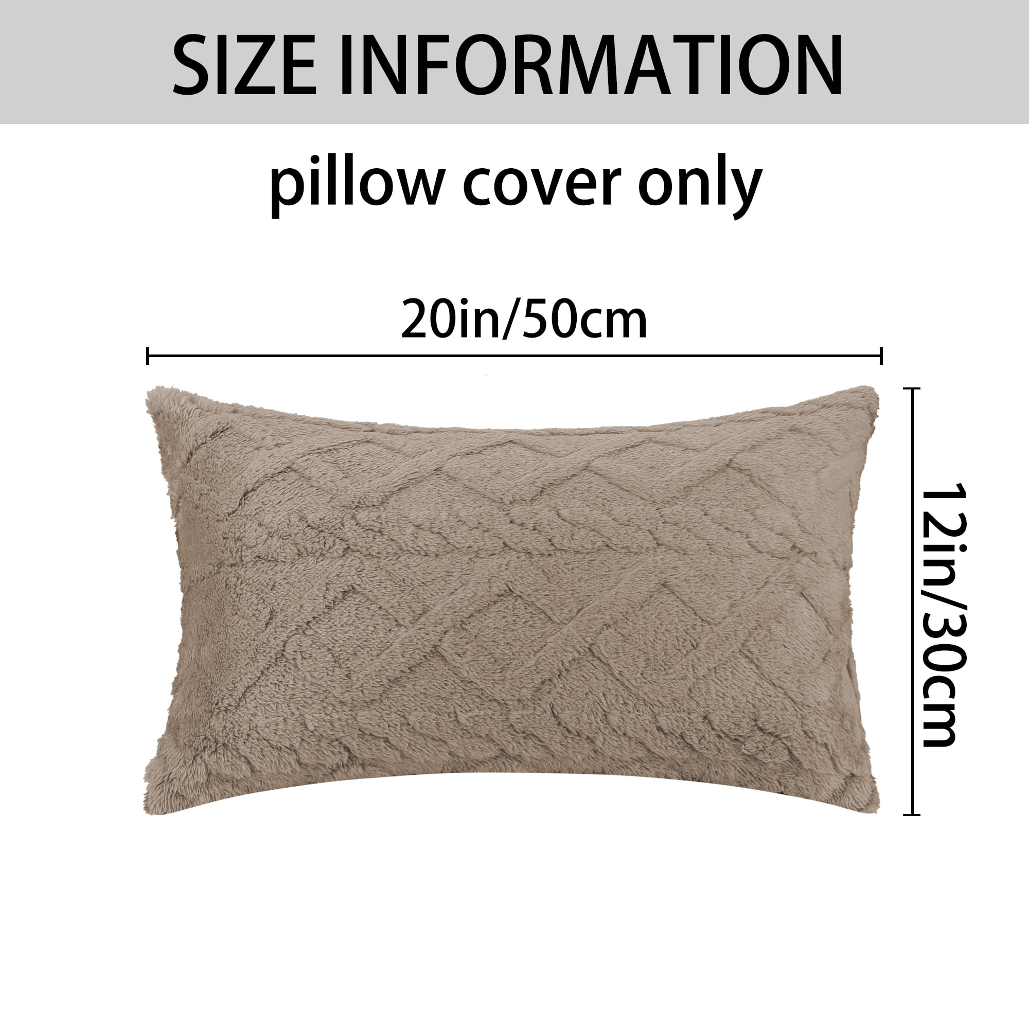 Unique Bargains Solid Striped Soft Sofa Decorative Pillow Covers (2 Count) Camel 12" x 20"
