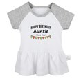 thumbnail image 1 of Happy Birthday Auntie I Love You Novelty Dresses For Baby, Newborn Babies Skirts, Infant Princess Dress, 0-24M Kids Graphic Clothes (Gray Raglan Dresses, 6-12 Months), 1 of 4