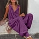 thumbnail image 4 of Mono sin mangas con capucha para mujer: tirantes ajustables, pierna ancha, bolsillos, informal/de viaje, cierre con botones (tallas S-XXXL), 4 of 7