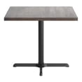 thumbnail image 6 of Flash Furniture 36" Square Solid Wood Commercial Indoor Tabletop in Dark Brown with 30" x 30" Dining Height Rust-Resistant Black Cast Iron X-Base, 6 of 10