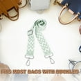 thumbnail image 6 of Purse Straps Replacement Crossbody, 1.5 Inch Wide Shoulder Bag Strapwith Silver Buckle, Green Geometrical, 6 of 6