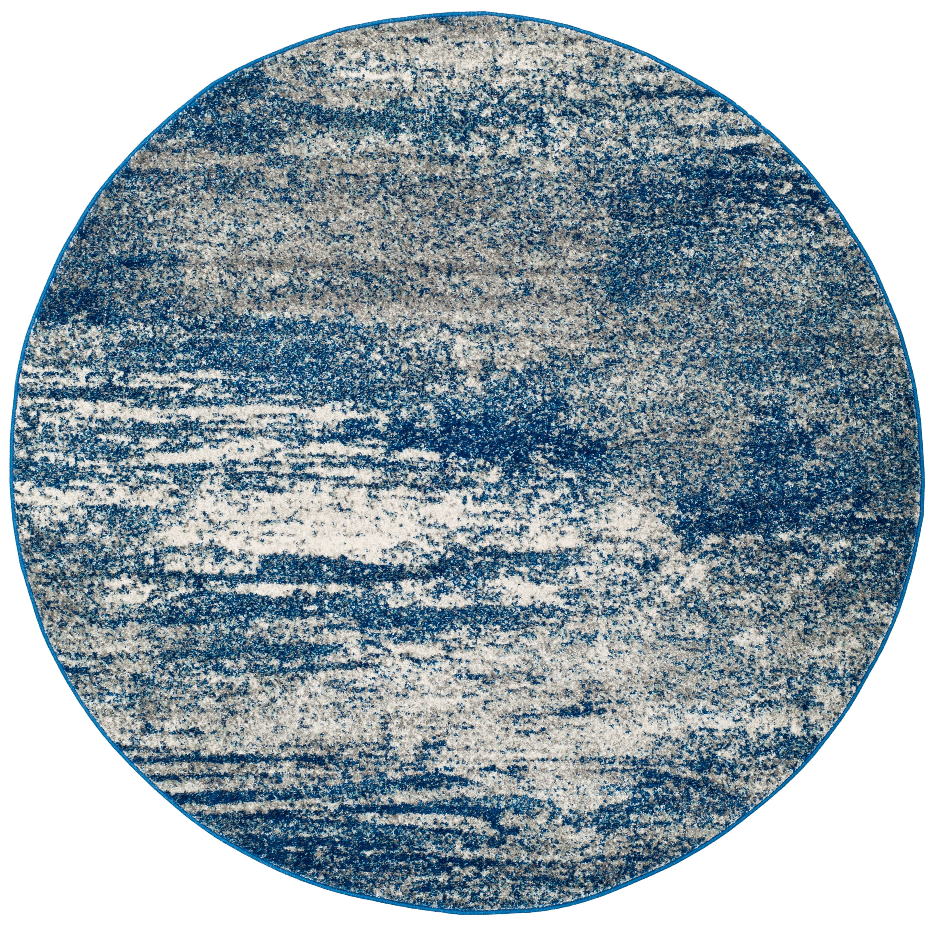 SAFAVIEH Evoke Frosina Abstract Area Rug, Navy/Ivory, 6'7" x 6'7" Round