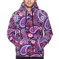 thumbnail image 4 of Hoodies for Men - Blue Purple Paisley Long Sleeve Comfrt Men'S Fashion Hoodies & Sweatshirts, Sweatshirts for Men Hoodies Pullover Clothing Clothes with Pouch, 4 of 7