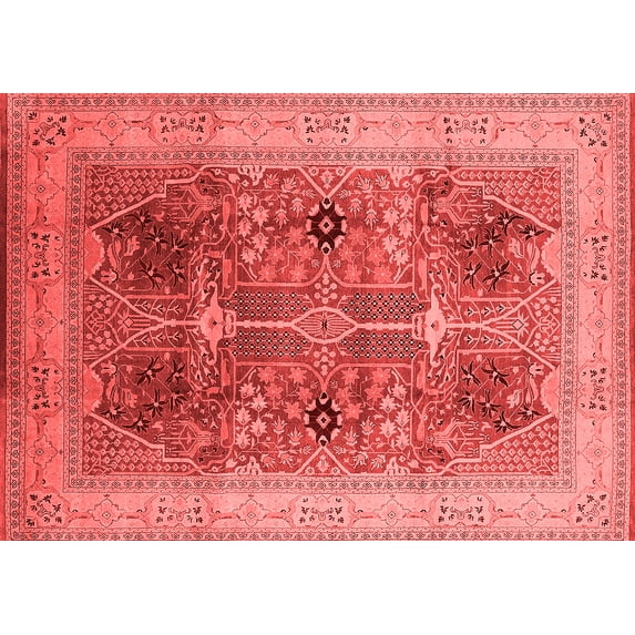 Ahgly Company Indoor Rectangle Oriental Red Industrial Area Rugs, 5' x 7'