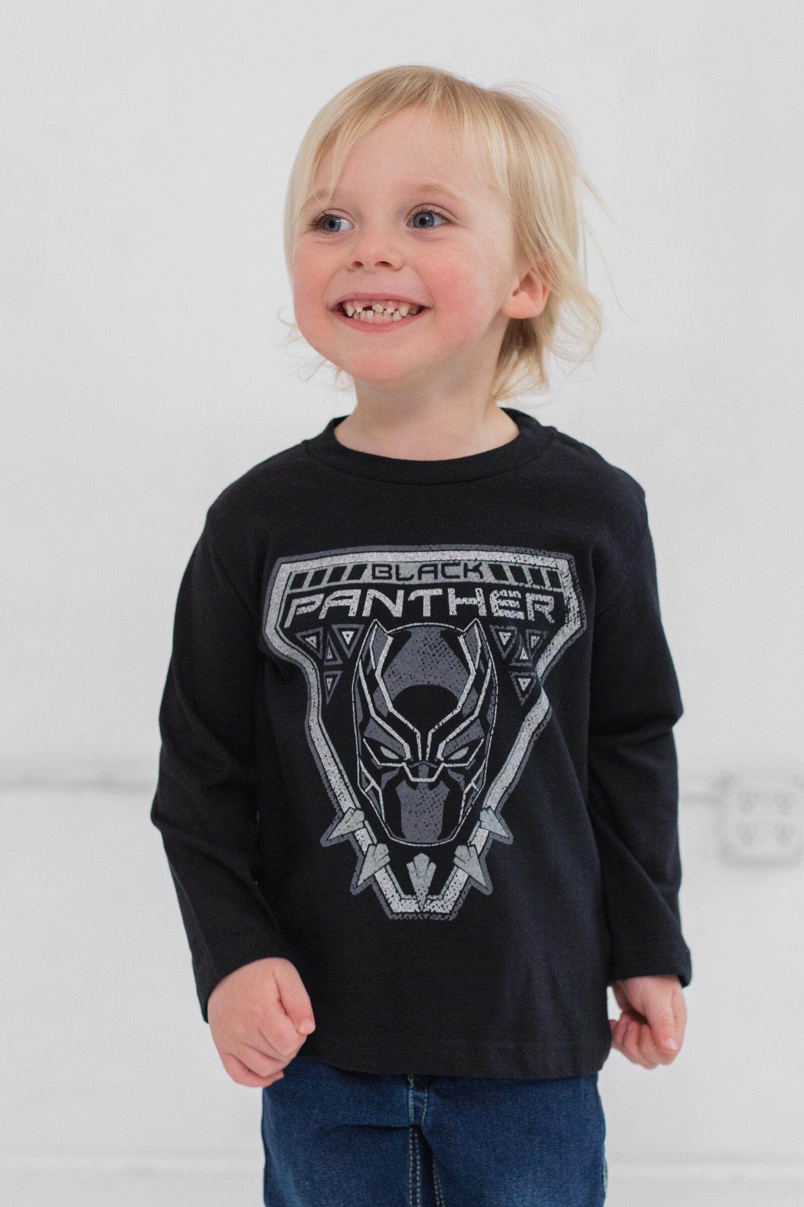 Marvel Avengers Black Panther Big Boys 2 Pack Long Sleeve T-Shirts Toddler to Big Kid