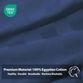thumbnail image 4 of 100% Egyptian Cotton Fitted Sheet Full Size, 600 Thread Count, Single Fitted Sheet Only,16" Deep Pocket Sheet, Soft & Elastic Sateen Weave Bottom Sheet for Hotel & Home (Navy Blue-Stripe, Full), 4 of 7