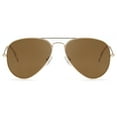 thumbnail image 2 of JETPAL Premium Classic Aviator Sunglasses w Flash Mirror and Polarized Lens Options UV400 (Polarized Copper Lens Gold Frame), 2 of 2
