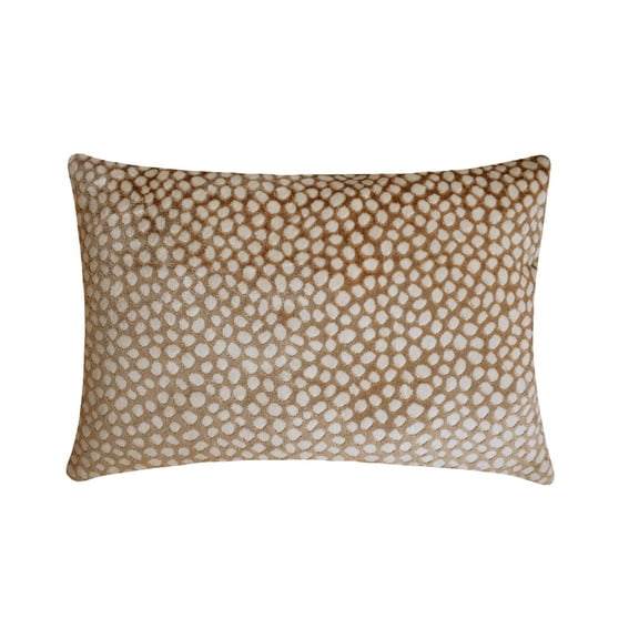Beige Decorative Lumbar Pillow Cover 12"x18" | Modern Velvet Oblong Cushion Cover Animal | Animal Spotted Pillowcases for Bedroom, Couch & Sofa, Home Décor - Safari Speckle