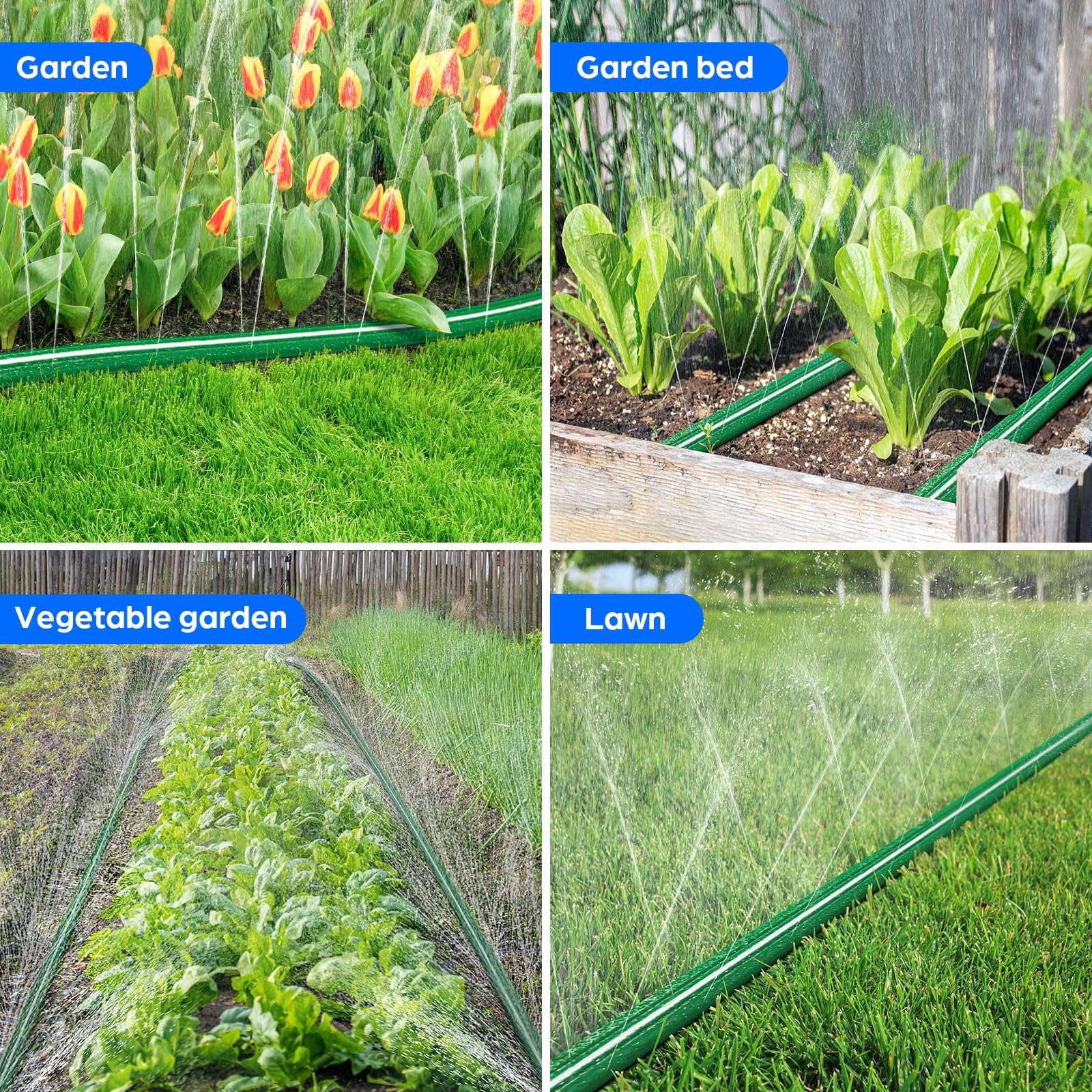 Sprinkler Hose With Holes 25ft 2pack  Heavy Duty Watering Garden High-efficiency Sprinklers System For Lawn And Staples