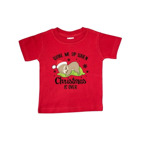 

Inktastic Wake me up when Christmas is Over with Cute Sloth Gift Baby Boy or Baby Girl T-Shirt