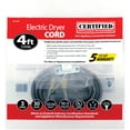 thumbnail image 2 of Certified Appliance Accessories 90-1010 3-Wire Open-Eyelet 30-Amp Dryer Cord, 4ft, 2 of 11