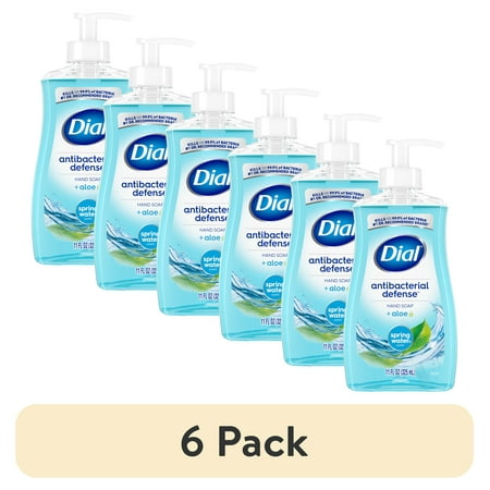 (6 pack) Dial Antibacterial Liquid Hand Soap, Spring Water, 11 fl oz