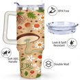 thumbnail image 3 of Mushroom Mug with Handle and Straws 40 OZ Insulated Travel Cup Birthday Present for Women Girls Daughter Mom Gifts for Him/Her Coffee Mugs, 3 of 7