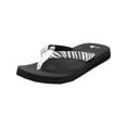 thumbnail image 1 of Sanuk Womens Yoga Wildlife Canvas Zebra Print Flip-Flops B/W 7 Medium (B,M), 1 of 4