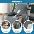thumbnail image 6 of Modern & Waterproof Recliner Cover, Non-Slip Sofa Cover with Pockets, Pet Scratch-Resistant Couch Cover for Sofa, Washable Furniture Protector for Office, Living Room, & Home Decor（Sand）, 6 of 7