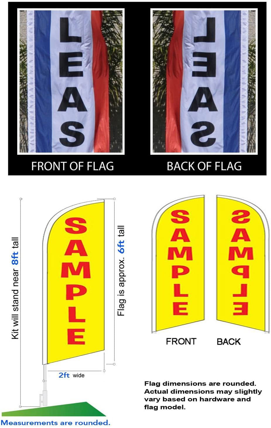3 Pack Full Sleeve Swooper Flags OPEN HOUSE Red White Blue Vertical Three