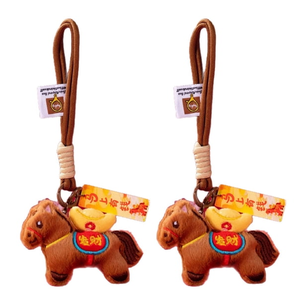 Bolso colgante de Año Nuevo Chino 2026, adorno de caballo, símbolo de buena suerte, llavero, amuleto festivo, caballo de peluche.