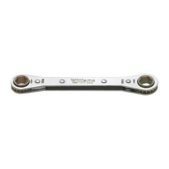 7mm x 8mm Double Head Ratcheting Box End Wrench - 6 Point Ratcheting Box Ends, High Polish Chrome Finish. Williams® USA # JHWRBM-0708