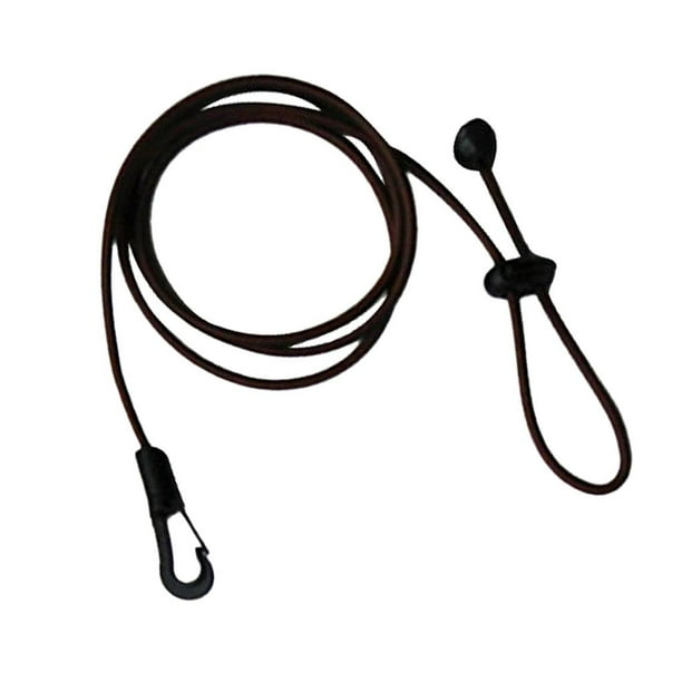 Remo elástico para kayak de 120 cm, caña de pescar, carrete, correa, canoa, rafting, cordón elástico café