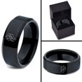 thumbnail image 4 of Tungsten Mens Ring Black Gamer Gift Small Matching Rings for Couples 13th Anniversary Mom, 4 of 7