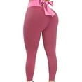 thumbnail image 2 of QLEICOM Womens Yoga Pants Capri Leggings Running High Waist Butt Lift Workout Workout Leggings Athletic Pants Tummy Control Leggings Hot Pink S, 2 of 5