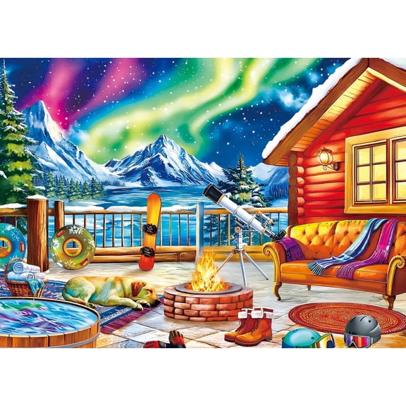 Large 300 Piece Jigsaw Puzzles for Adults - 21" x 15" Northern Lights Jigsaw Puzzle for Seniors