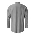 thumbnail image 7 of Mens T-shirts Mens Fashion And Leisure Solid Color Popular Solid Color Button Long Sleeve Shirt Top Summer Casual Men Casual Shirts Summer Workout Top Men Peach Long Sleeve Fitted Tops Grey S, 7 of 7