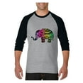 thumbnail image 1 of MmF - Mens Raglan Sleeve Baseball T-Shirts, up to Size 3XL - Elephant, 1 of 4