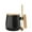 Black, variant on Kezqiaxn CuteCoffee Mugs, 14.2Oz Ceramic Coffee Mug with Lid Spoon, Cute Paw On The Top of The Spoon, Cute Shiba Three-Dimensional Design, with Matte Texture