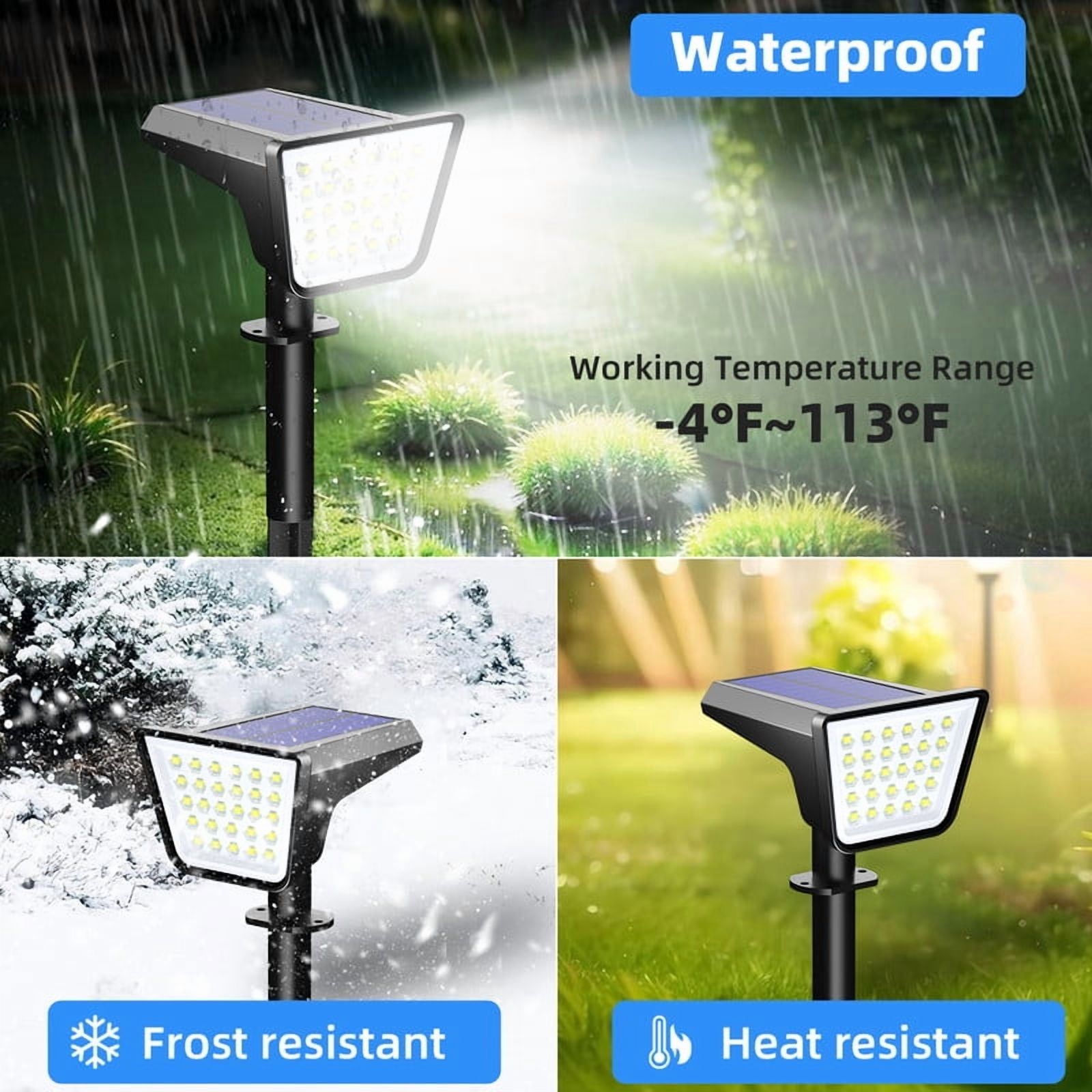 SZRSTH Solar Lights Outdoor, 4 Pack Waterproof LED Lights for Outdoor Decor Yard Garden Landscape Pathway