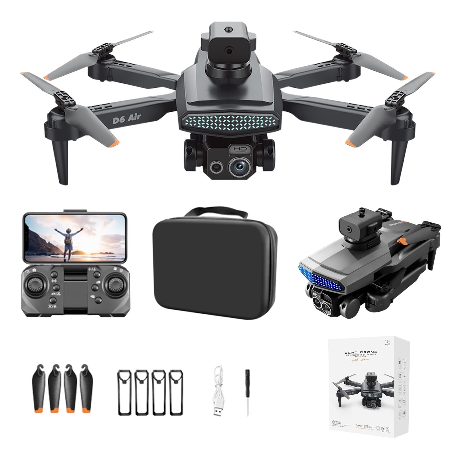 Drone with 4K Camera for Adults and Kids,FPV RC Quadcopter with Optical flow Sensor, Altitude Hold, 1Batteries, Black